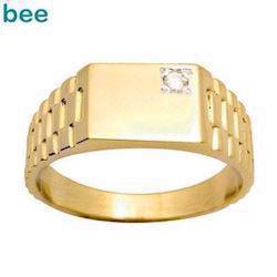 Image of 9 kt guld Men´s Diamond Ring - "Rolex Look" fingerring blank fra Bee Jewelry